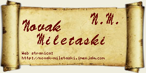 Novak Miletaški vizit kartica